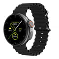 Smartwatch with a black band on a white background