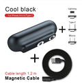 GiftSO Tech Mini Magnetic Emergency Power Bank – 2600mAh Portable Keychain Charger with Interchangeable Magnetic Heads (Type-C, Lightning, Micro-USB)
