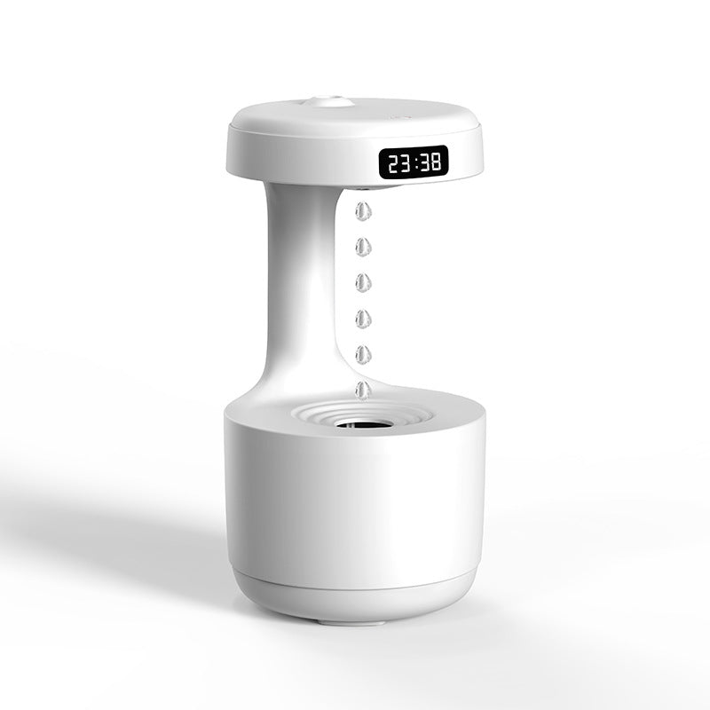 White electronic device with digital display on a white background