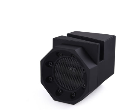 Black speaker on a white background
