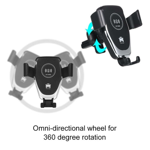 Car phone holder with 360-degree rotation feature on a white background