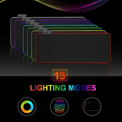 Set of LED strips with 13 lighting modes on a black background